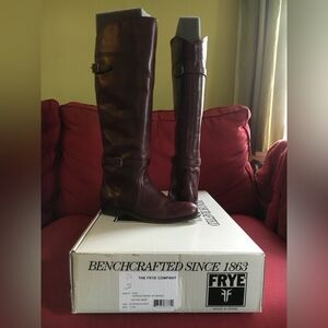 Frye Rich Burgandy Leather Knee-High Boots